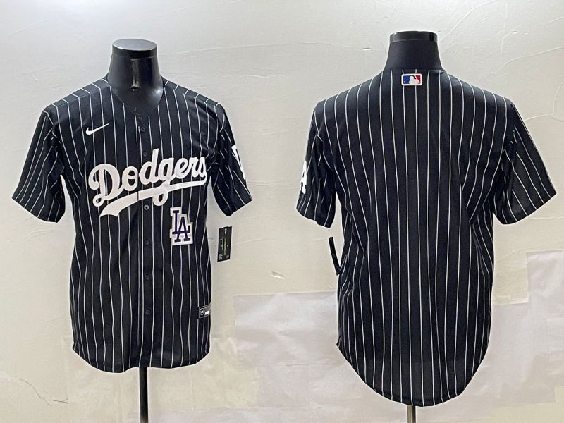 Men Los Angeles Dodgers Blank Black Stripe Jointly Name 2025 Nike MLB Jersey style 8